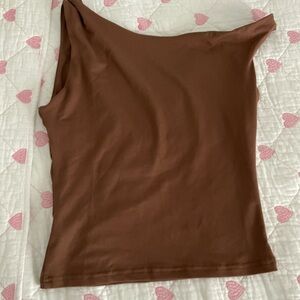 SHEIN Brown Cowl neck tank top